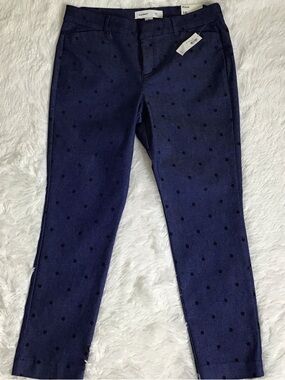 Old Navy Navy Blue Polka Dot Pixie Ankle Jeans